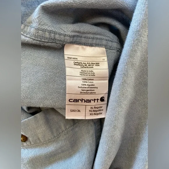 Carhartt Button Down Relaxed Fit Shirt Men’s XL Work Gorpcore Casual Utility Dad - Picture 4 of 5